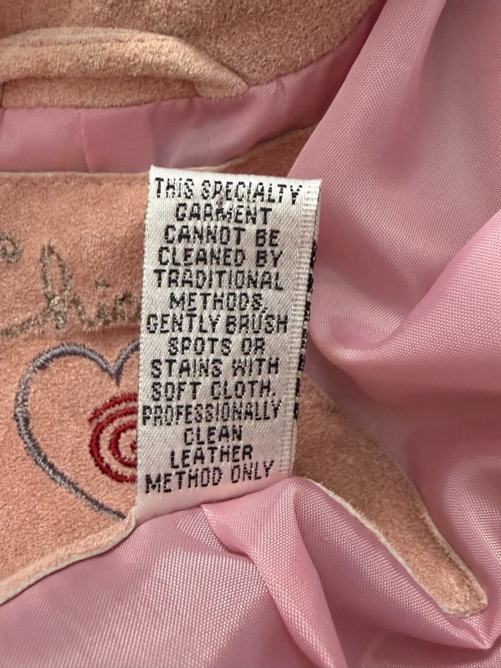 Chico’s Pink Leather Jacket Size 0 Floral Embroidered Button Front Chic - Picture 7 of 8